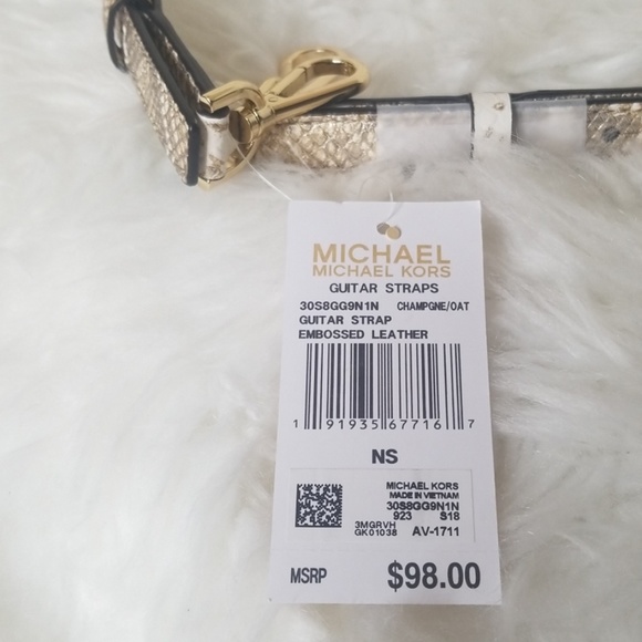NWT MICHAEL KORS GUITAR STRAP LEATHER CROSSBODY - Picture 5 of 8